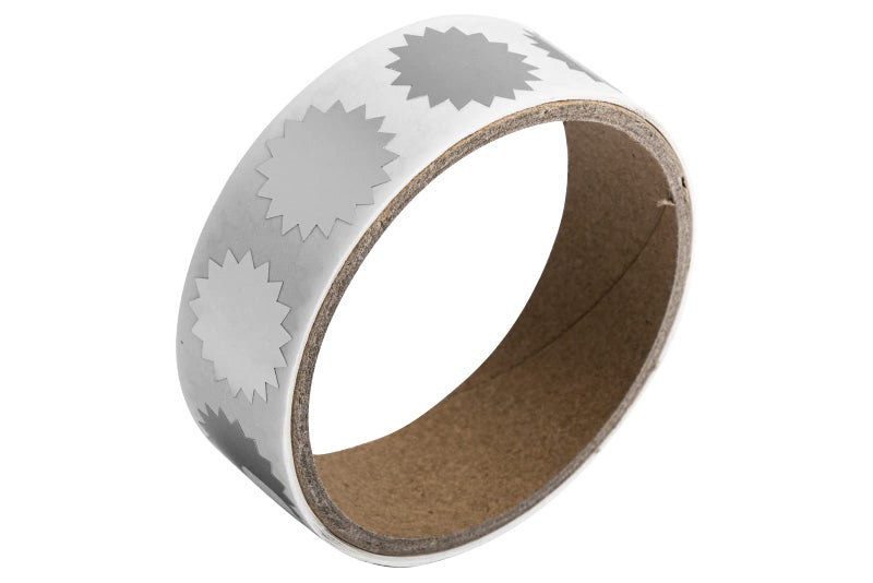 JAM PAPER Circle Label Wafer Seals with Serrated Edges - 3/4 Inch Diameter - Silver - 100 Round Labels/Pack - Image 2
